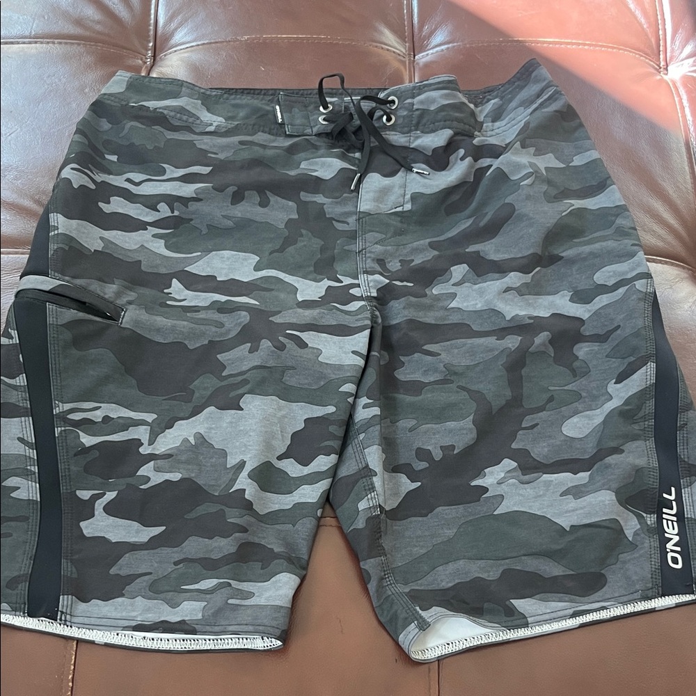 O'Neill Men's Camouflage Board Shorts - Gray and Black